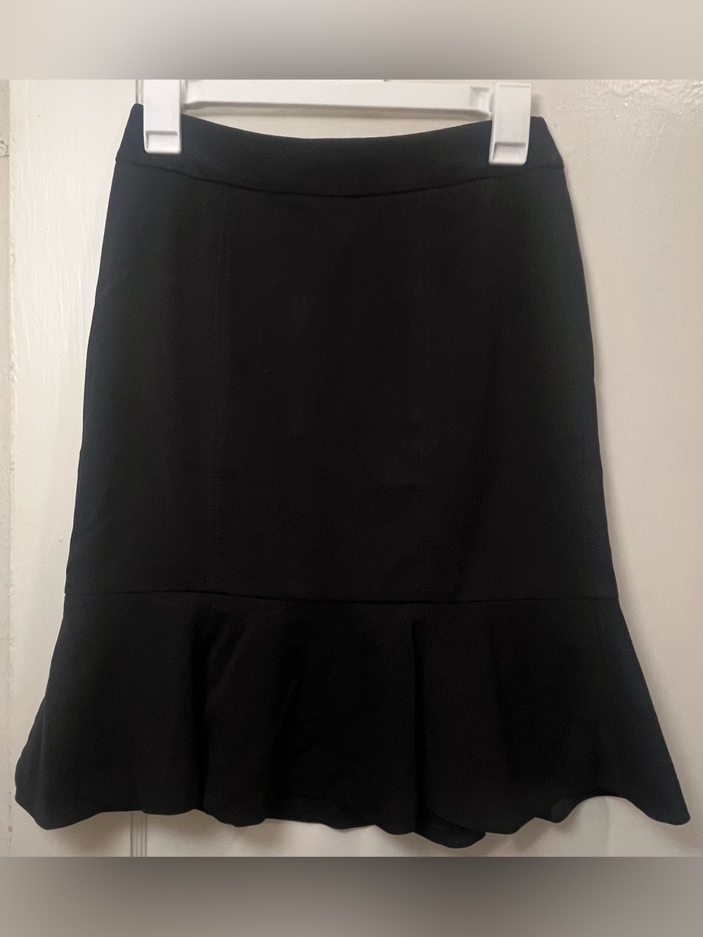 White House Black Market Black Flounce Hem Pencil Skirt - Size 2